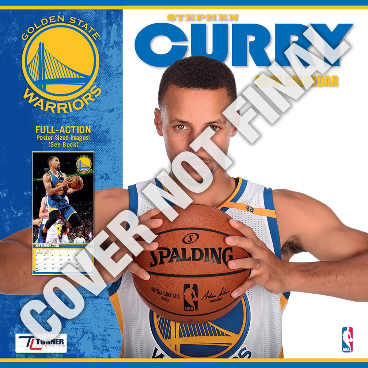 Golden State Warriors Stephen Curry 2019 12x12 Player Wall Calendar