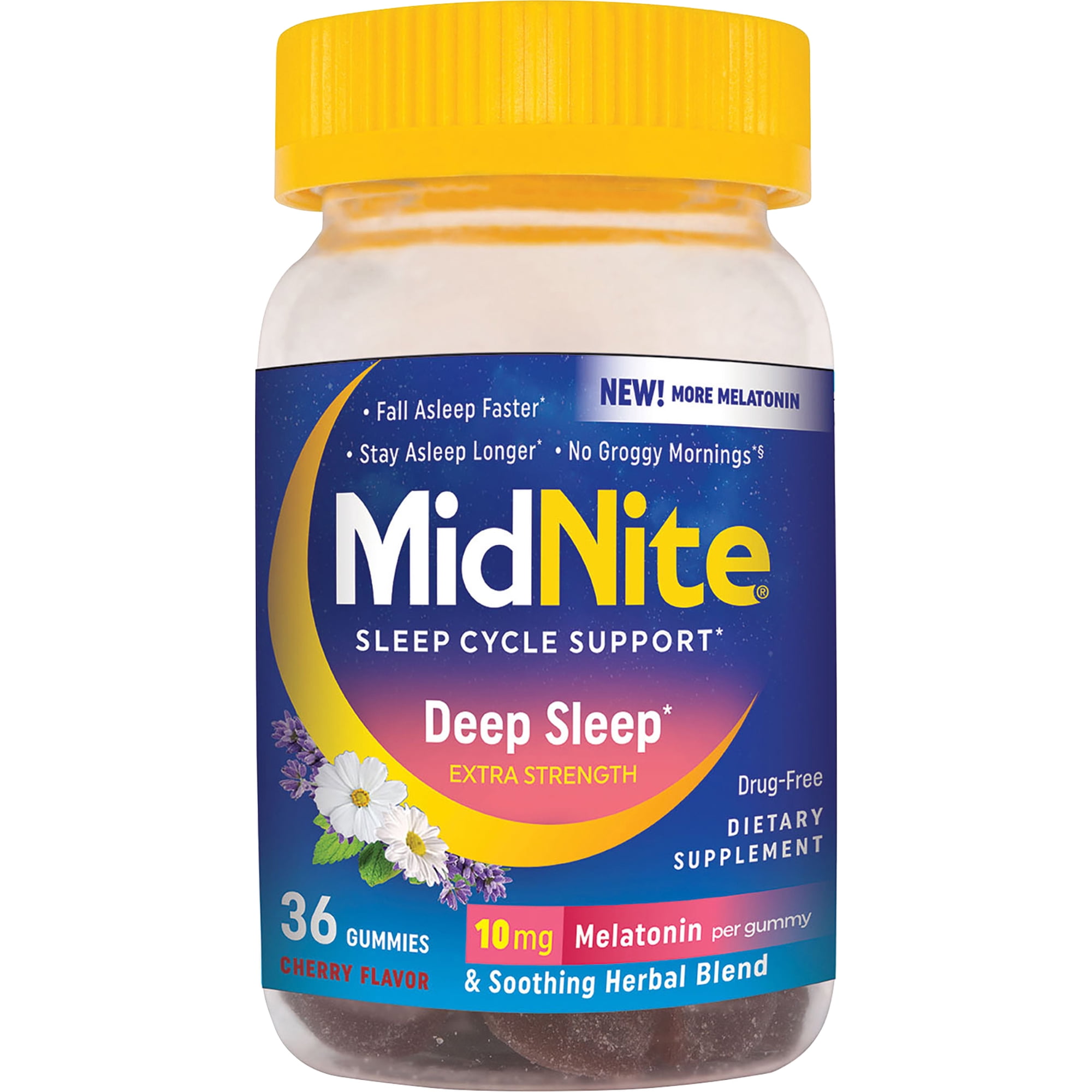 MidNite Deep Sleep Extra Strength, 10 mg Melatonin Sleep Aid, 36 Gummies