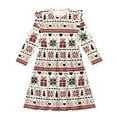 thumbnail image 4 of FKELYI Girls Ruffle Sleeve Dress Christmas Snowflake Love Print A Line Twirly Dress for Kids Midi Soft Fall Dresses Patchwork Playwear Sundress, 11-12 Y, 4 of 6