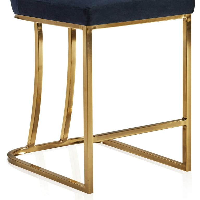 BELLEZE 24 Inch Barstools Counter Stools Set of 2 Upholstered Bar