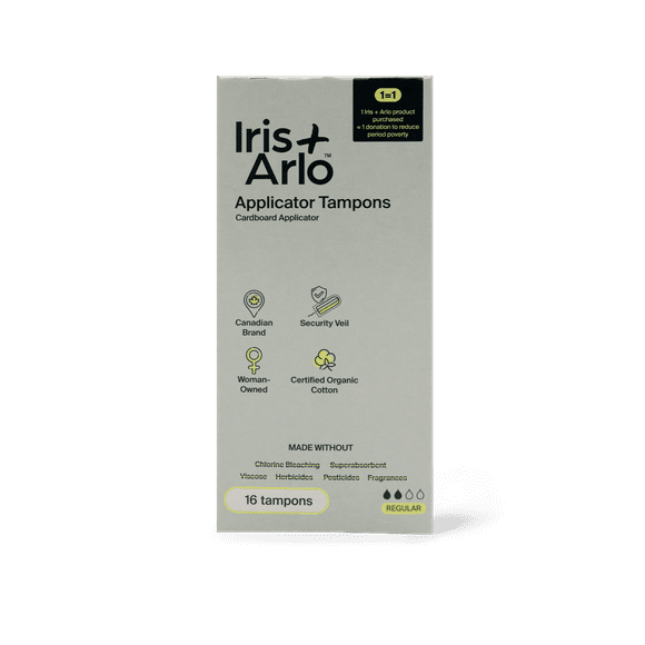 Iris + Arlo 100% Organic Cotton Applicator Tampons Regular - 16 count