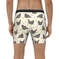 thumbnail image 4 of Xecao Chickens And Flowers Print Boxer Briefs for Men's Stretch Moisture-Wicking Underwear, Mid-Rise Classics breathable fabric, 4 of 7