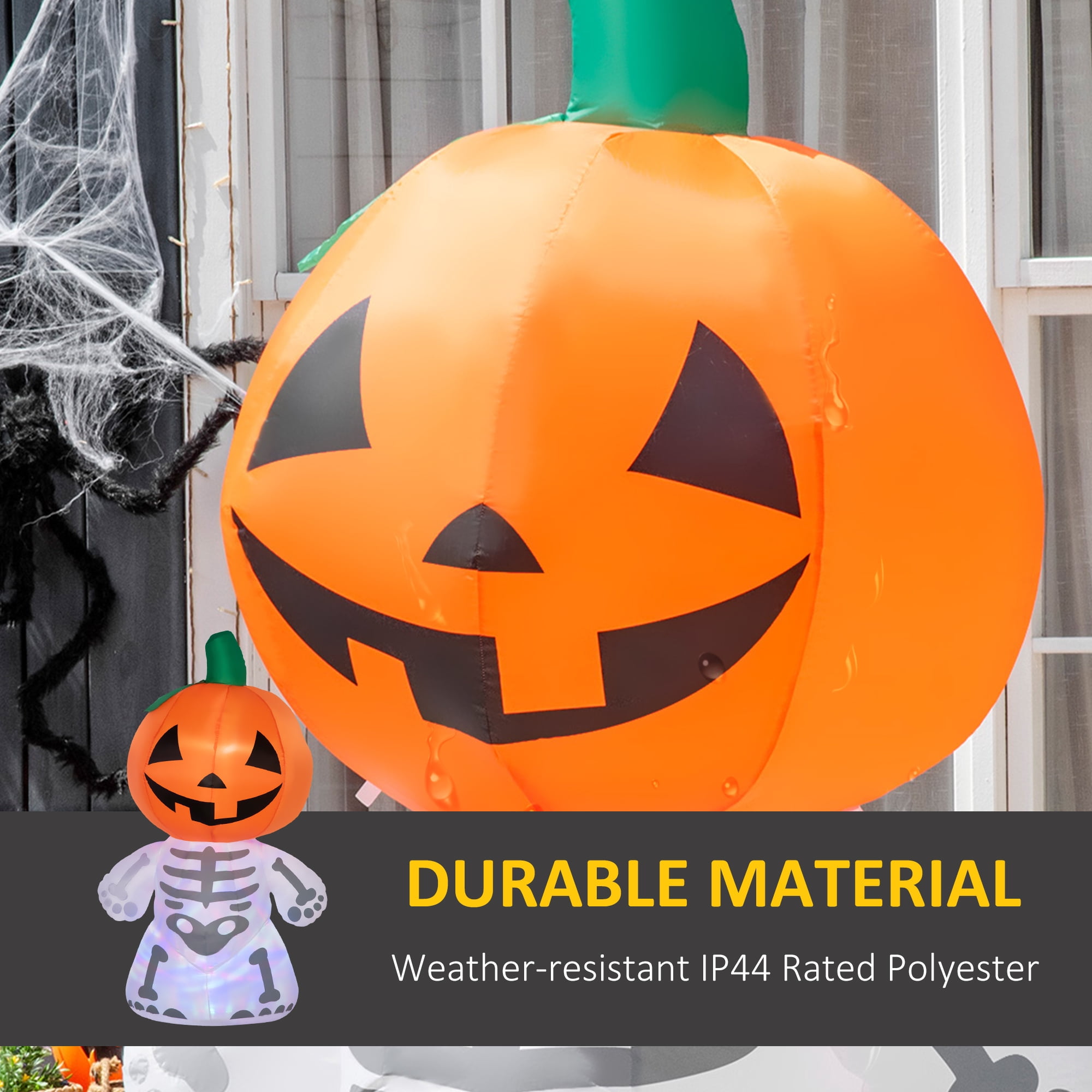 Alvantor Inflatables Halloween Pumpkin Decorations 6ft Blow Up LED Decor for Garden, Lawn Waterproof