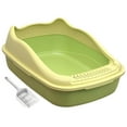 thumbnail image 4 of TOOYFUL Cat Litter Tray Toilet Semi Enclosed High Sides Sturdy Anti ing Smooth Bottom for Rabbits Removable Base 22x15x7.8inch Green, 4 of 10