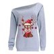 thumbnail image 4 of Moda para mujer Navidad Otoño Invierno Estampado de Navidad Sin tirantes Tops Sudadera Pompotops gfhjh14406, 4 of 4