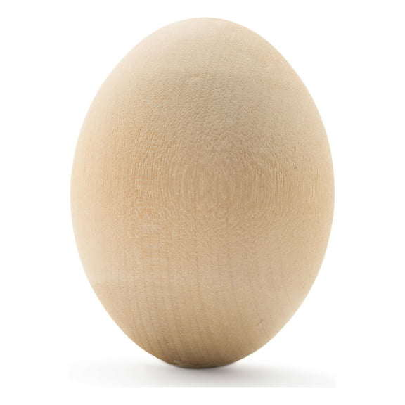 Unfinished Wood Easter Craft Eggs 2-1/2 inch, Pack of 100 Smooth Wooden Fake Eggs for Crafts and Easter Egg Ornaments, by Woodpeckers