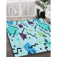 thumbnail image 3 of Ahgly Company Machine Washable Indoor Rectangle Transitional Glacial Blue Ice Blue Area Rugs, 2' x 3', 3 of 7
