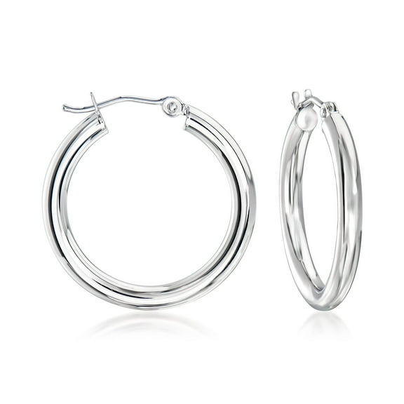 Ross-Simons 14kt White Gold Hoop Earrings, Women's, Adult