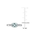 thumbnail image 3 of 4/5 Carat (Ctw) Light Aquamarine Cushion-Cut Ring in 10K White Gold for Women, 3 of 6
