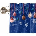 thumbnail image 5 of Christmas Green Kitchen Curtain 84 Inch Length Window Curtains and Drapes for Cafe/Living Room, Winter White Snowflakes Xmas Balls Window Treatment Rod Pocket Drapery Panels Curtains, 42x84, 5 of 5