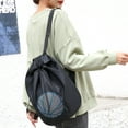thumbnail image 2 of Sports Bag Drawstring Backpack Sports Bag with Front Zipper Pocket and Inner Pocket Sack, 2 of 3