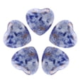 thumbnail image 1 of Uxcell 5Pcs Piedras Naturales en Forma de Corazón de Cuarzo Corazón de Amor Piedras de Preocupación para Equilibrar la Ansiedad Rayas Azules, 1 of 5