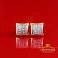 thumbnail image 2 of King of Bling's Real 0.15ct Gold Diamond 10K Yellow Square Stud Earrings For Women And Men, 2 of 12