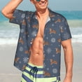 thumbnail image 5 of KLL Men's Hawaiian Shirt Short Sleeve Button Down Beach Shirts-Squirrel And Snowflakes, 5 of 5
