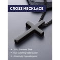 thumbnail image 5 of Bandmax 3D Black Cross Pendant Necklace for Men Women Stainless Steel Christian Crucifix Necklace Easter Christmas Jewelry Gift, 5 of 8