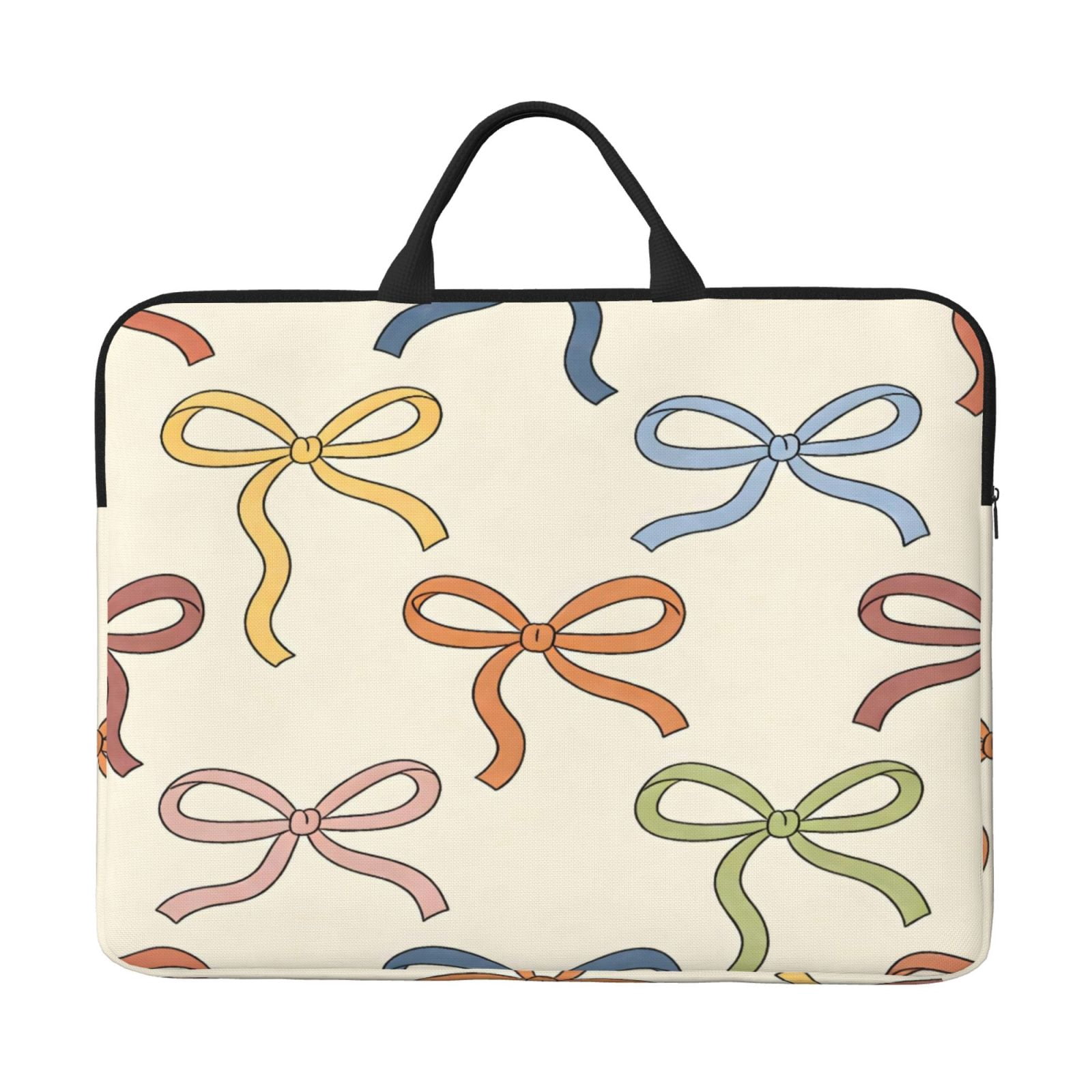 Laptop Sleeve Bag For Women Men 14inch Waterproof Durable Protective Computer Carrying Cover Handle Laptop Case Bag Colorful Bows (2)