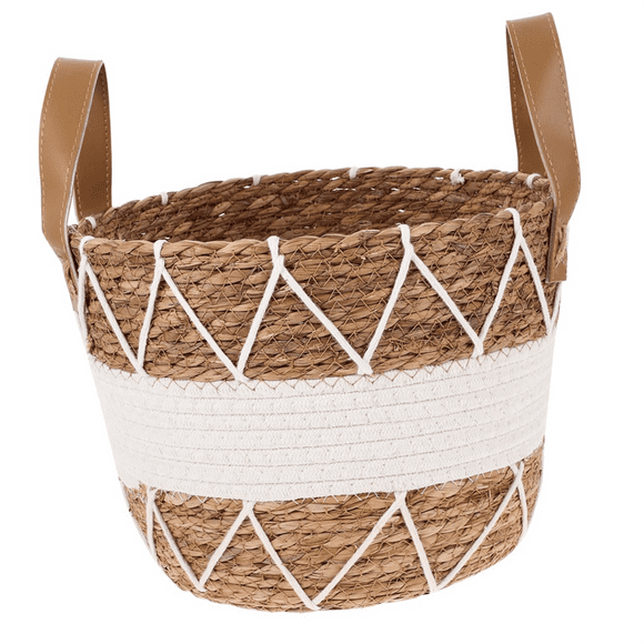 Boho Decorative Storage Basket for Living Room,Bedroom,Bathroom, Woven Blanket Basket for Pillows, Towels, Shoes