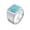 Silver Light Blue Stone, variant on Men's STAINLESS STEEL Square Flat Agate Gemstone SignetRing Matte Polished Finger Wedding Band Silver Blue Stone Size 10