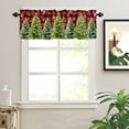 thumbnail image 2 of Christmas Tree Valances for Windows Winter Xmas Snowflake Color Ball Bow Red Plaid Rod Pocket Curtain Valance Window Treatment Short Curtains for Kitchen Living Room, 60"x18", 2 of 5