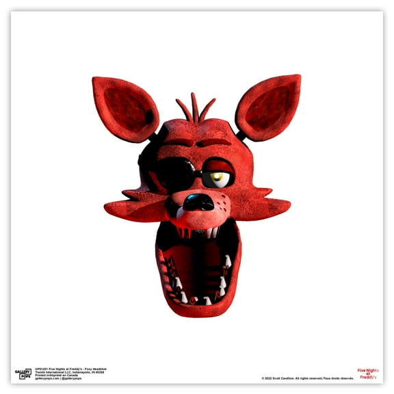 Gallery Pops Five Nights at Freddy's - Foxy Headshot Wall Art, Unframed Version, 12" x 12"