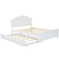 thumbnail image 6 of Harper & Bright Designs Full Bed Frame with Trundle, Full Size Wood Platform Bed with Headboard, Wood Trundle Bed Frame for Bedroom, White, 6 of 13