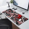 thumbnail image 5 of Black Red Swirl Gaming Mouse Pad XXL Gray Marble Grey Fluid Design Extended Large Mat Mousepad Desk Pad Non-Slip Rubber Base Stitched Edge Keyboard Pad Playmat for Computer,35.4×15.7 Inch, 5 of 6