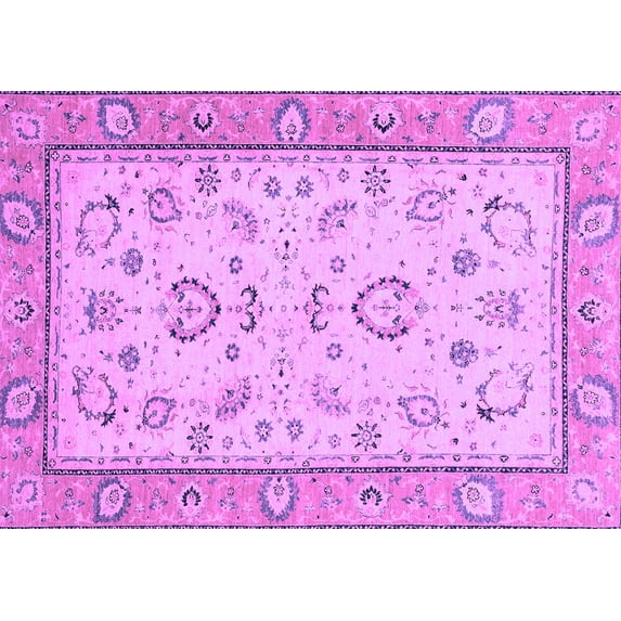 Ahgly Company Indoor Rectangle Oriental Purple Modern Area Rugs, 8' x 12'