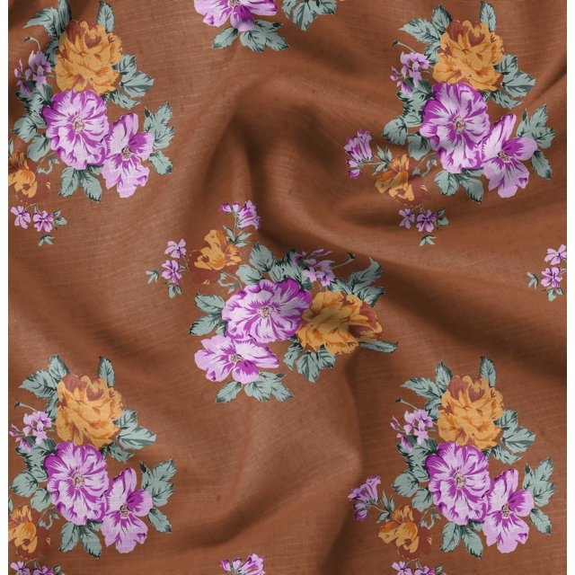 Soimoi Moss Georgette Fabric Florals Floral Decor Fabric Printed Yard 42 Inch Wide