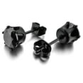 thumbnail image 3 of Jiaroswwei 1Pc Punk Men Women 6/8mm Black Six Claw Cubic Zirconia Stud Earrings Jewelry, 3 of 7