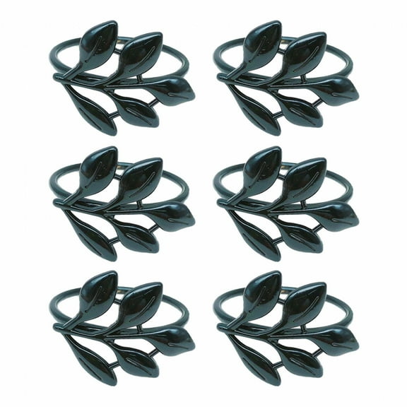 AUQ 6Pcs Napkin Rings,Soft Cloth Wipe Table Decoration,High-Quality Material Home Napkin Rings,Black