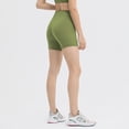 thumbnail image 4 of Pantalones cortos de yoga de color liso con cintura alta y elásticos ajustados para entrenamiento en la cadera color melocotón para mujer, 4 of 6