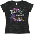 thumbnail image 3 of Inktastic Thankful and Blessed Inspirational Saying with Flowers Women's T-Shirt, 3 of 5