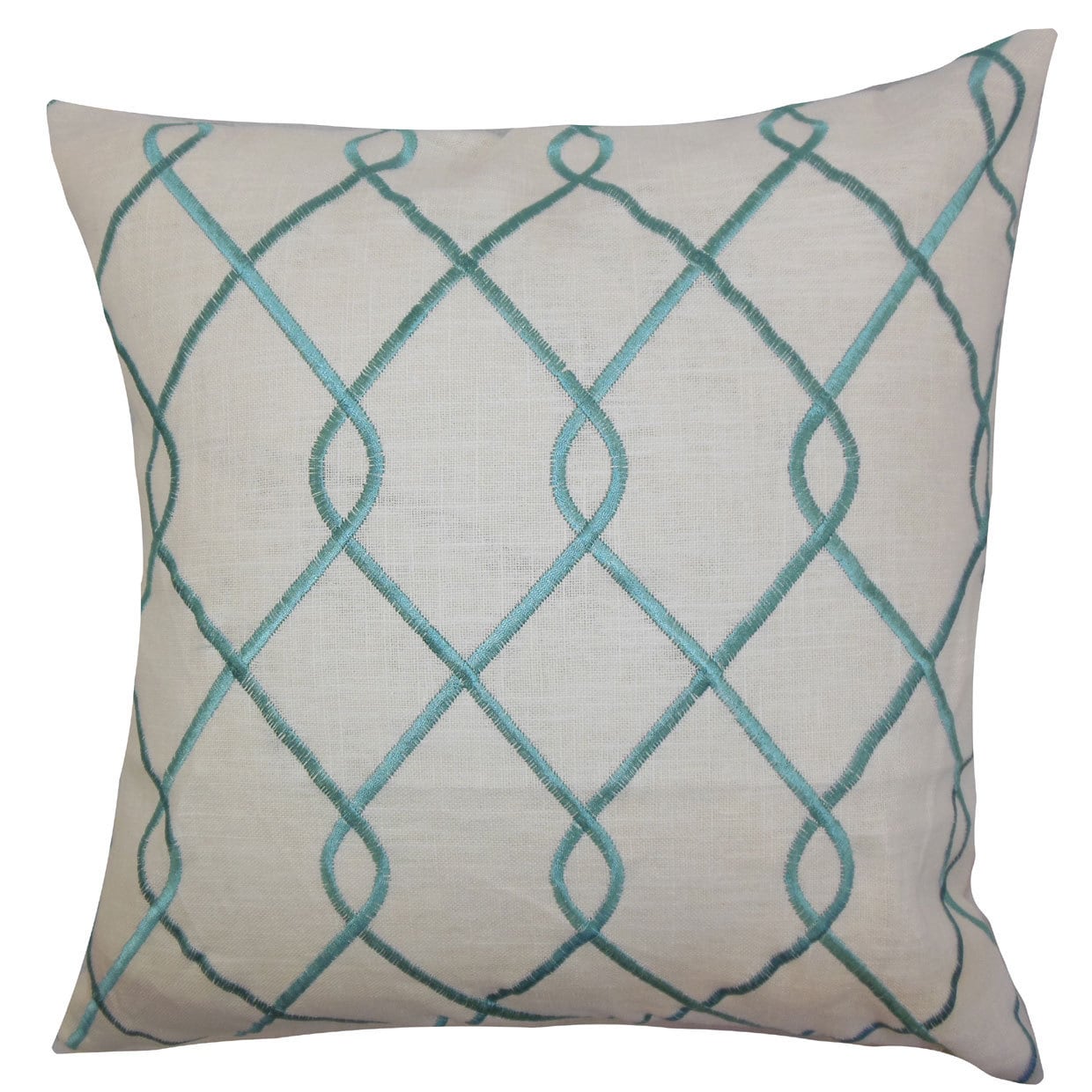 The Pillow Collection Jolo Geometric Euro Sham Aqua Blue