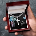 thumbnail image 4 of To My Favorite Son Cross Necklace Gift for Birthday - Cuban Link Chain with Artisan Cross, 4 of 5