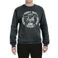 thumbnail image 2 of Wild Bobby Worry Ends When Faith In God Begins Inspirational/Christian Unisex Crewneck Graphic Sweatshirt, Heather Black, XX-Large, 2 of 5