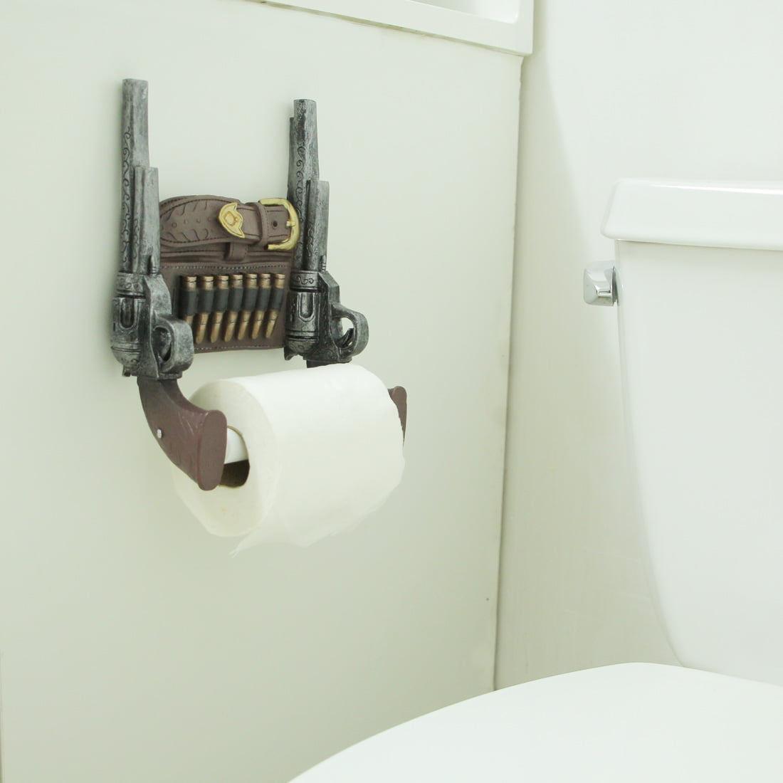 Zeckos Rustic Resin Double Pistol Toilet Paper Holder Western Decor
