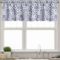 thumbnail image 3 of Ambesonne Indigo Valance & Curtain, Tile Square Abstract Pattern, 55"x45", Indigo White, 3 of 6