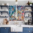 thumbnail image 2 of Colorful Stone Kitchen Curtains 84 Inch Length, Rainbow Abstract Oil Painting Brushwork Grommet Top Bedroom Living Room Curtains, Light Filtering Cafe Curtain Drapes 2 Panels Set 104''x84'', 2 of 9