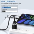 thumbnail image 2 of Type C Charger, Fast Charging Block USB Wall Charger with 10FT Type C Charging Cable USB C Cable, 2pcs USB A to USB C Cable with Dual Port Android Charger, USB Power Adapter USB Cube Charger[Black], 2 of 8