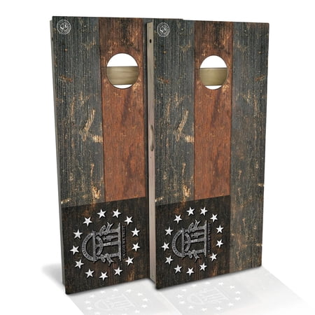 Skip's Garage Georgia Flag Vintage Solid Wood Cornhole Board Set