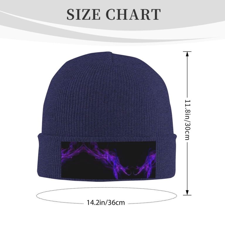Unisex Purple Blue Beanie Skull Cap with Drawstring Warm Winter Hats Outdoor ZOELNIC Unisex Men Winter Windproof Knitted Wool Beanie Hat  main image 3