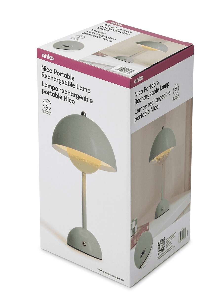 Lampe de table Nico Anko, Olive Métal