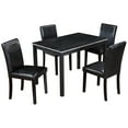 thumbnail image 5 of UHOMEPRO 5 Piece Dining Table Set, Modern Dining Table Sets with Rectangular Table and 4 Fabric Upholstered Chairs, Dining Set for Kitchen and Dining Room, Black, 5 of 11