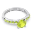 thumbnail image 3 of 2.25 Carat Round Cut Peridot Gemstone Classic Bridal Ring for her 18K White Gold Size 8.5 by Diamond-Capitals, 3 of 7