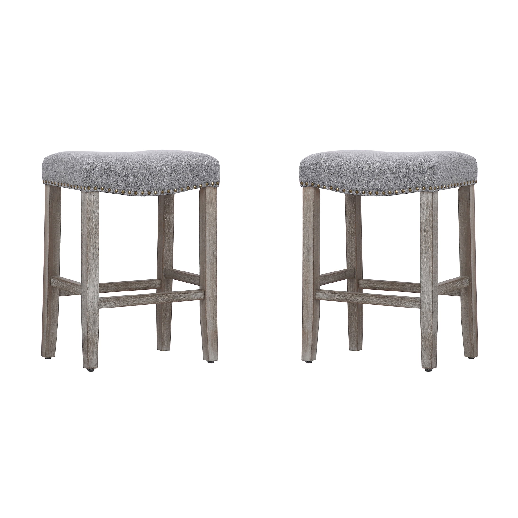 UPHOLSTE SADDLE SEAT BAR STOOL FINISH WITH 24 INCH SEAT HEIGHT. SET OF TWO 