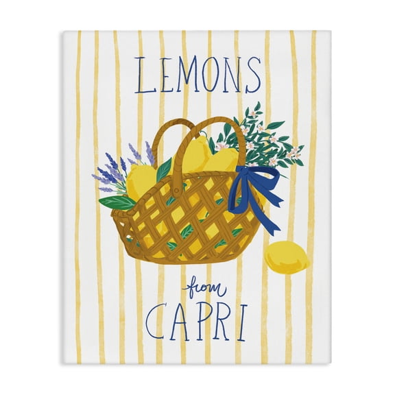 Stupell Industries French Country Lemon Basket from Capri Canvas Art, 16 x 20, by Be Ni La