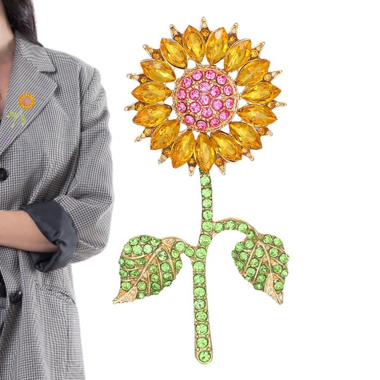 Tohuu Sunflower Brooch Shiny Crystal Rhinestones Brooches Pins Costume  Jewelry Fashion Breastpin Vintage Elegant Brooch Pins for Women Ladies here  