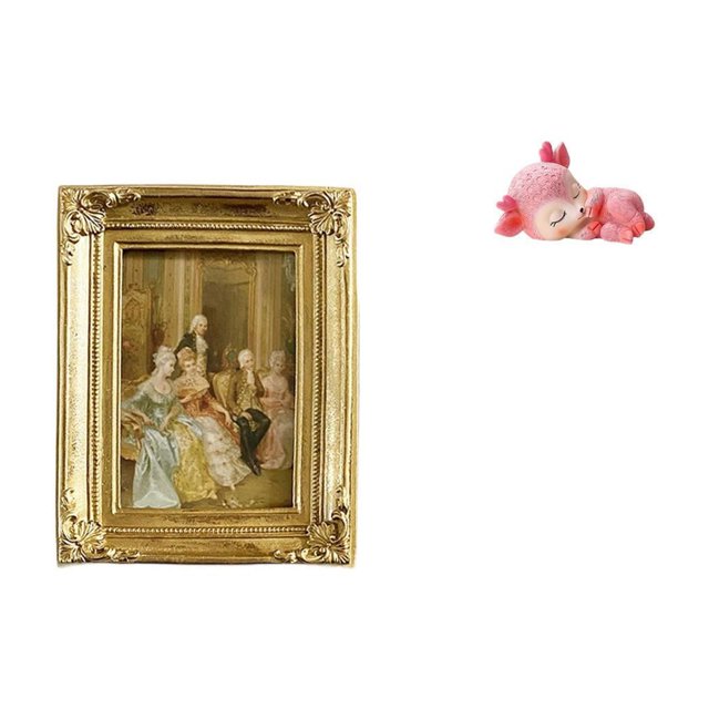 Marco De Fotos De Resina Con Soporte Para Tarjetas, Frente De Cristal Y Una Linda Figura De Ciervo Durmiendo Para Exhibir En La Pared, En El Dormitorio, La Oficina, La Cocina, El Comedor Y La