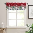 thumbnail image 7 of Christmas Gnome Kitchen Curtains and Valances Set, Winter Xmas Trees Bird Snowflakes Red Rod Pocket Window Valance 18 Inch Window Curtain Panels for Living Room Bedroom Laundry, 27.5x36in, 3 Pieces, 7 of 7