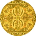 thumbnail image 1 of Ahgly Company Indoor Round Persian Yellow Traditional Area Rugs, 3' Round, 1 of 4